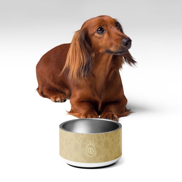 Exotic Crest Pet Bowl in Cashew