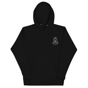 LB Crest Hoodie in Onyx & White Embroider - Image 3