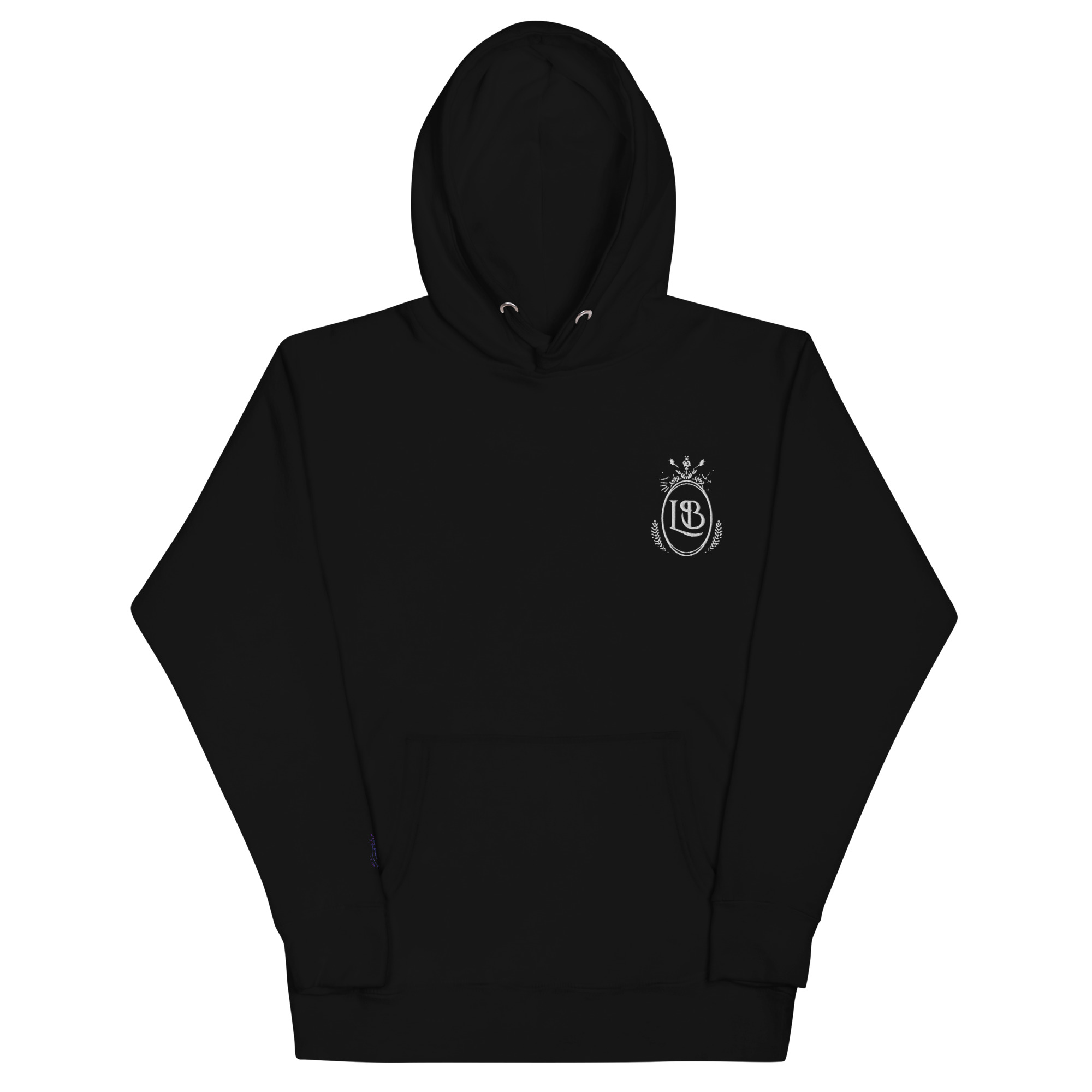 LB Crest Hoodie in Onyx & White Embroider - Image 3