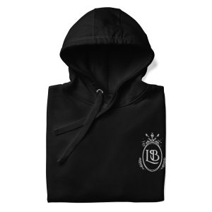 LB Crest Hoodie in Onyx & White Embroider