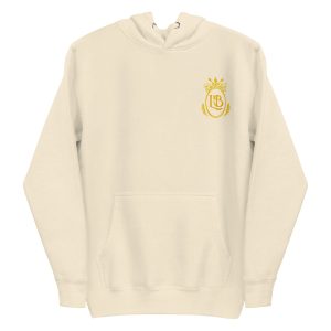 LB Crest Hoodie in Ivory & Gold Embroider - Image 4